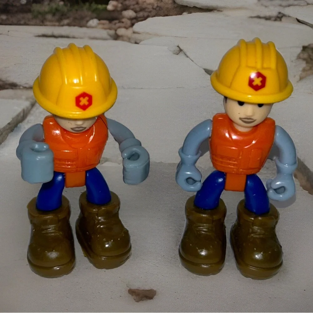 Machine Maker Construction Worker Replacement Figures 2.5” Set Of 2 Nikko Toys